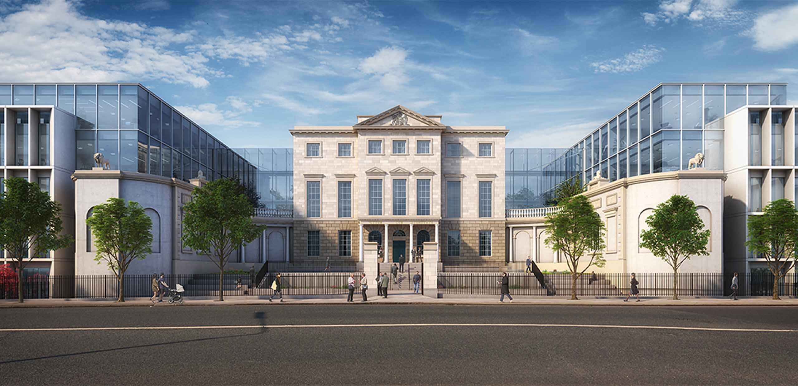 Architectural CGI of Aldborough House Office Redevelopment, Portland row, Dublin 1.