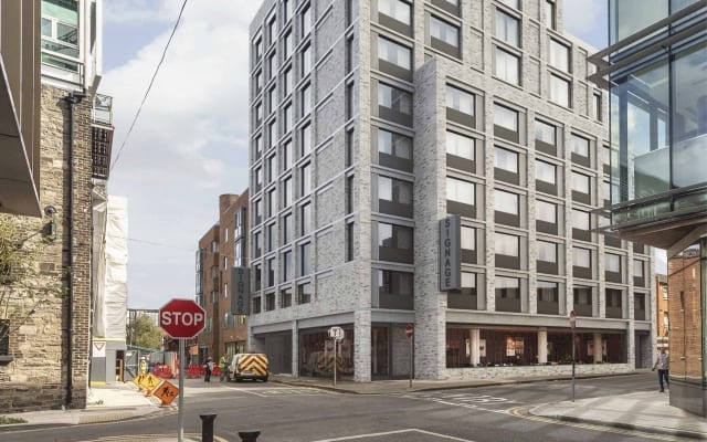 Verified view CGI of Premiere Inn hotel at Gloucester Street, Dublin Docklands