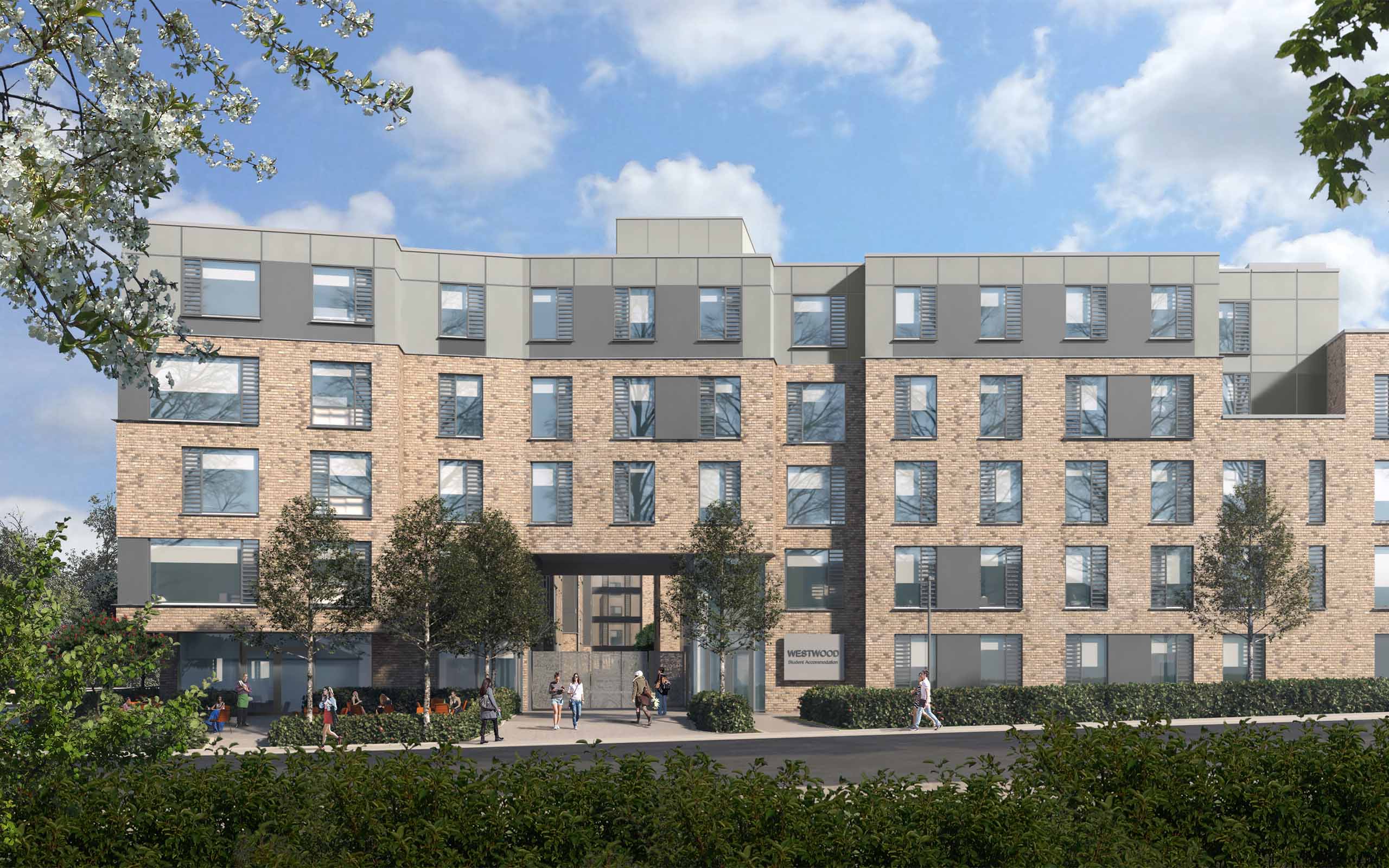 Architectural CGI of Westwood Student Accommodation, Galway.
