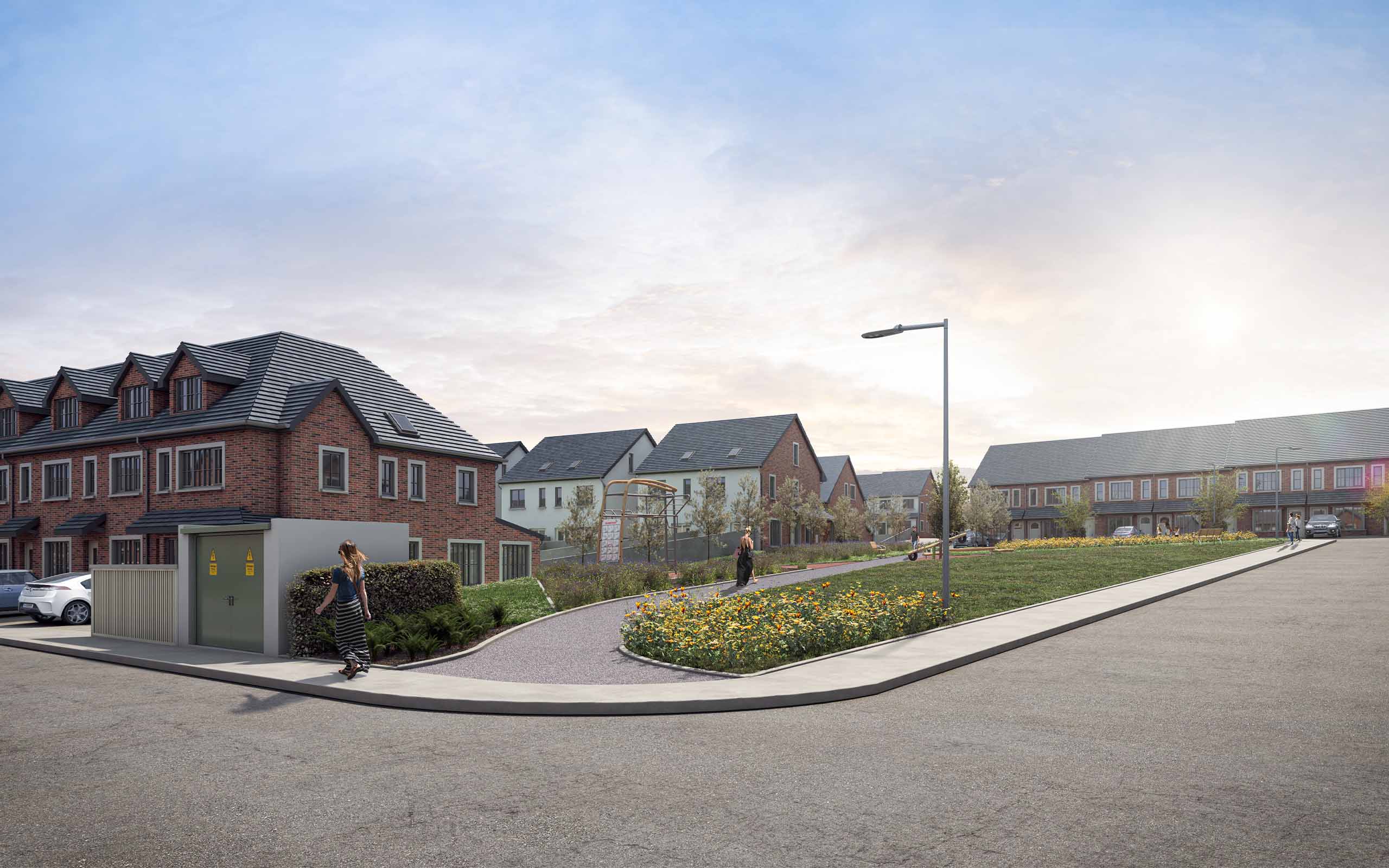 Architectural CGI of Stoney Hill Road SHD, Rathcoole.