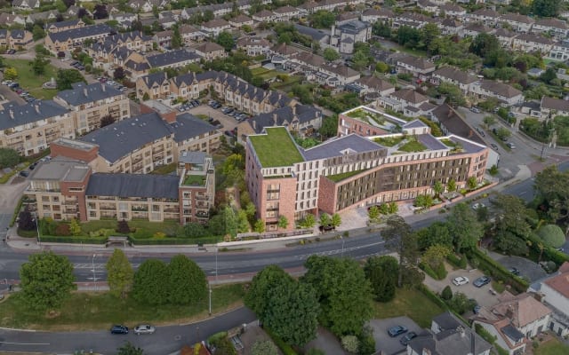 Aerial photomontage of Goatstown Road Student Accommodation.