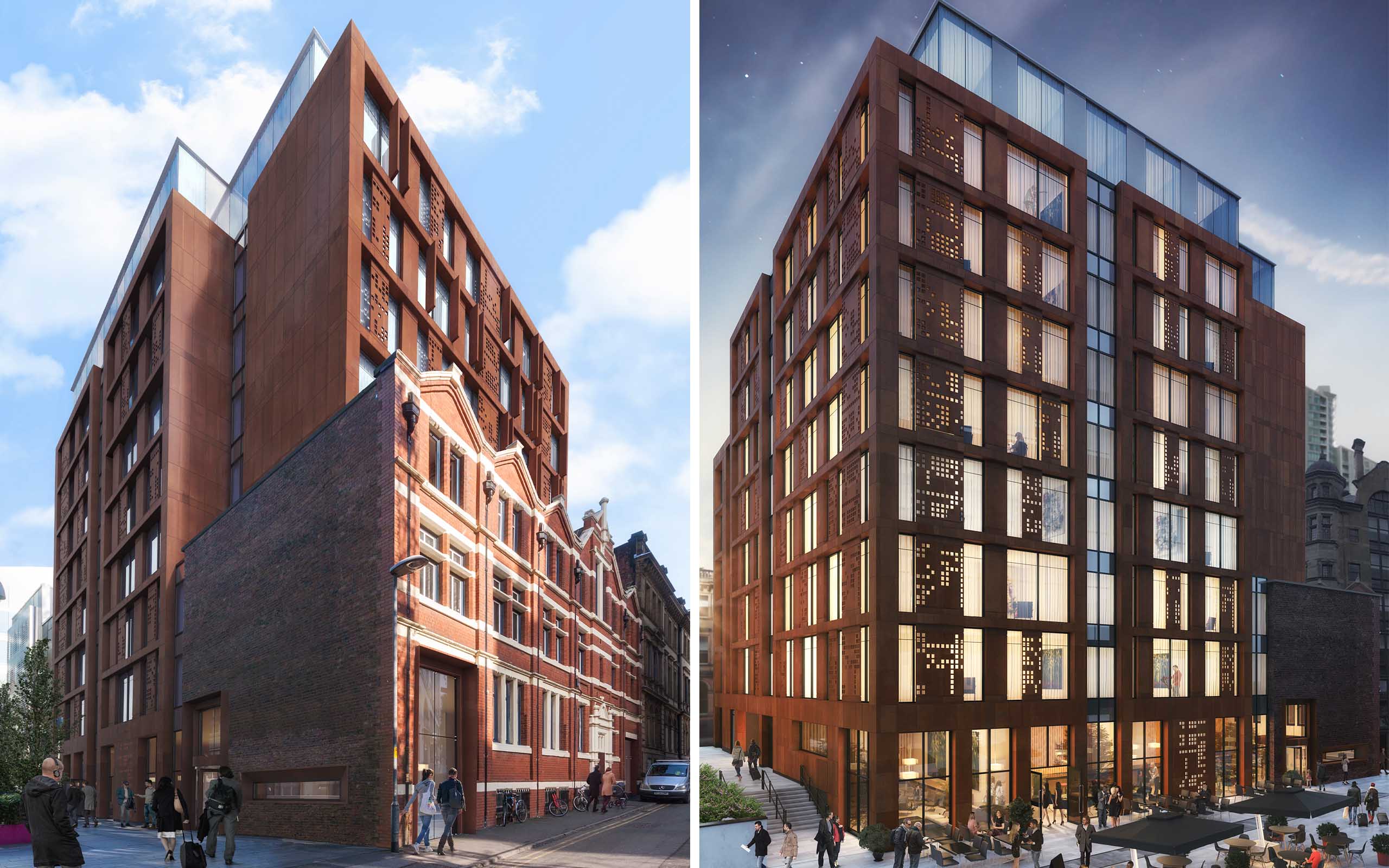Architectural CGI of Moxy Hotel in Springfield, Manchester