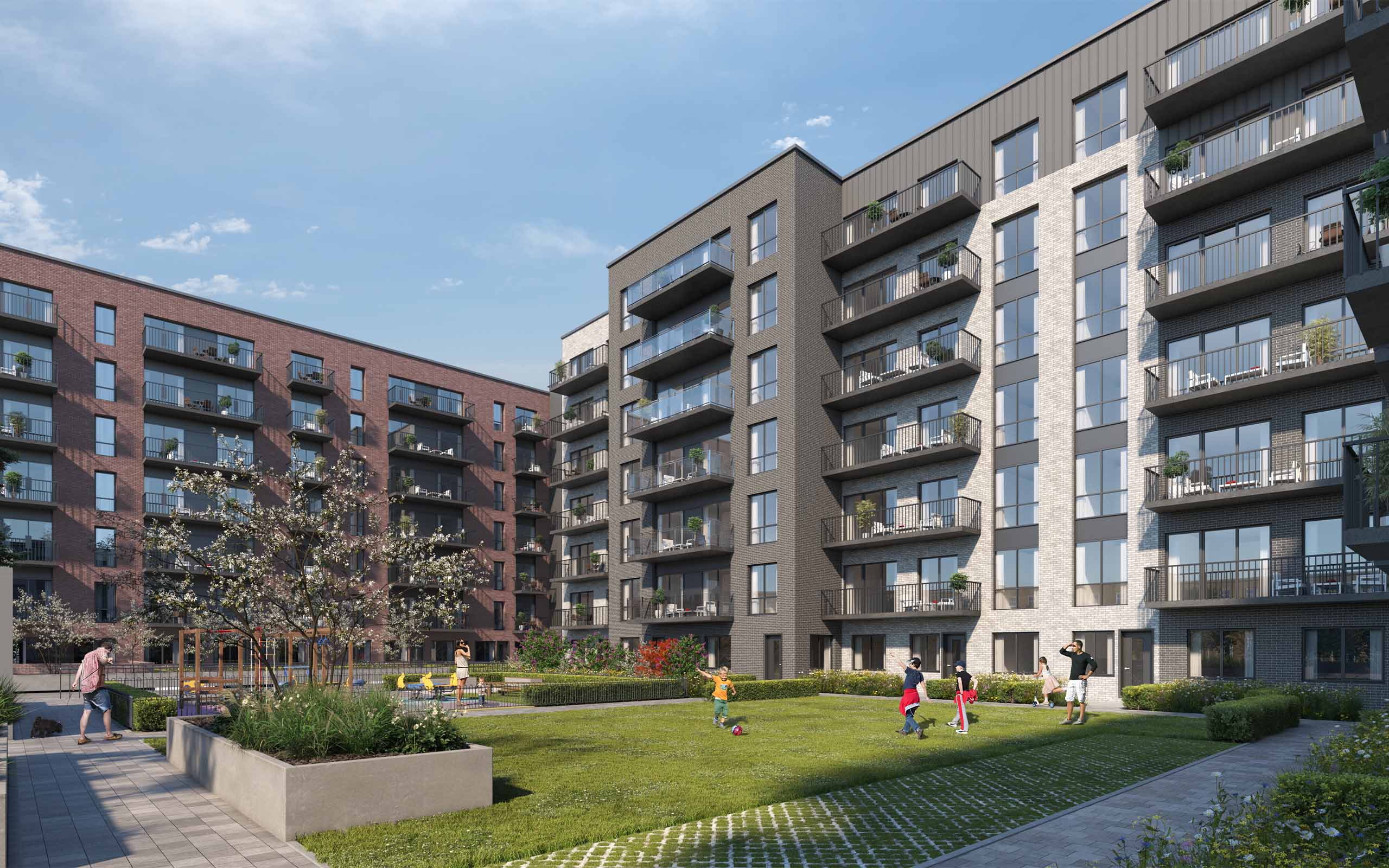 Architectural CGI of BTR Apartments in Glen Abbey, Tallaght.