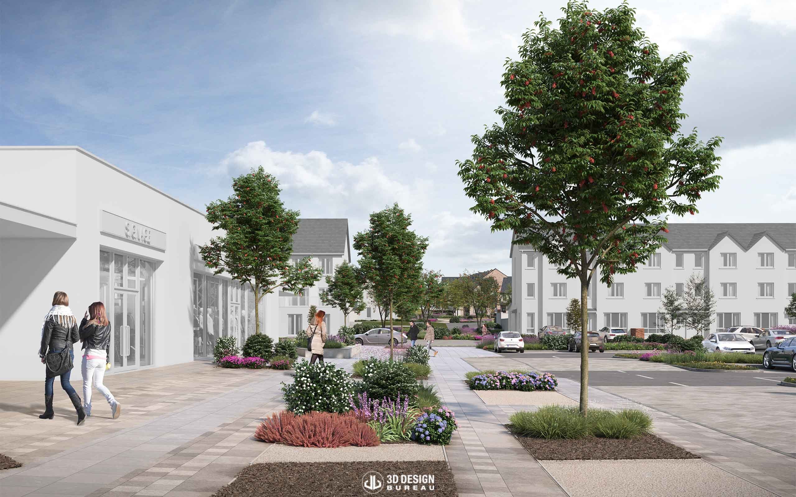 Architectural CGI of Residential Scheme in Ballymacon & Athlumney, Navan, Co. Meath.