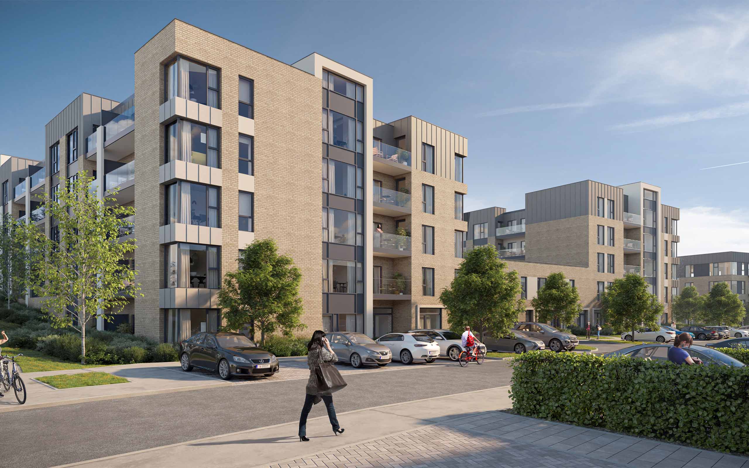 Architectural CGI of 329 Homes Approved in Ballycullen, Dublin 16.