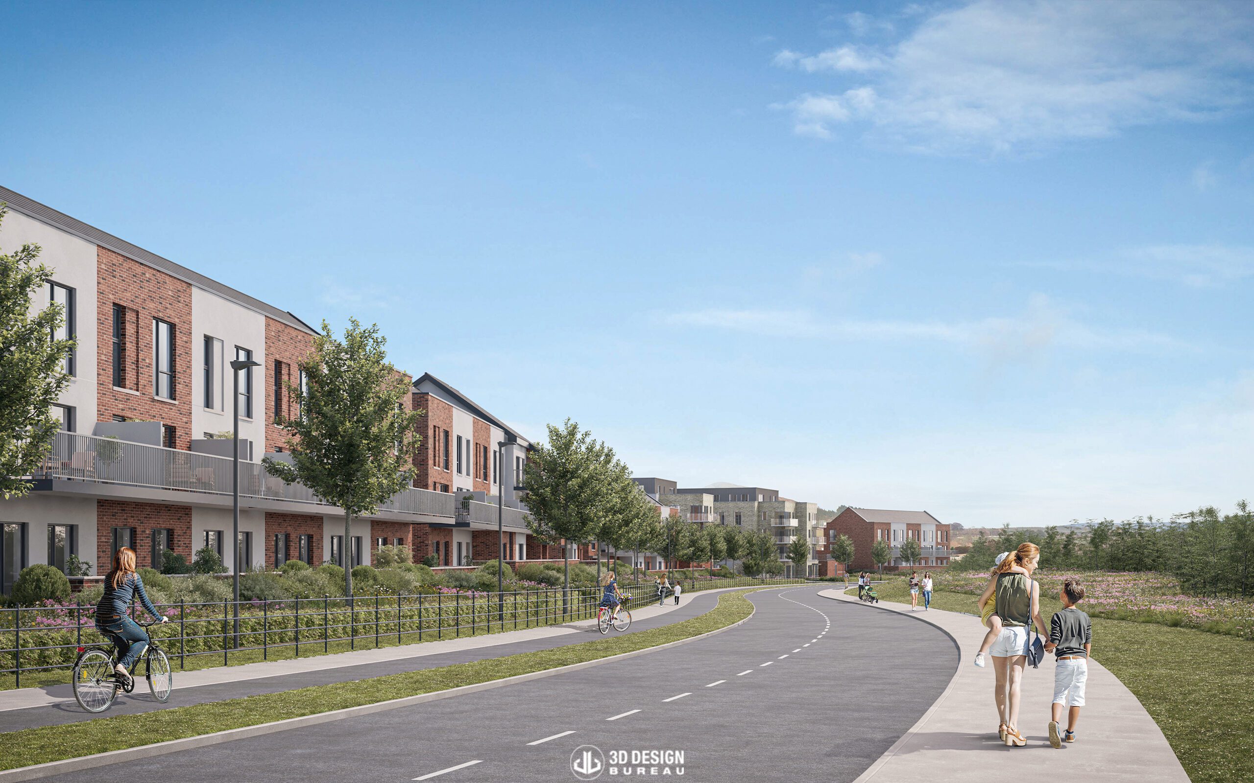 Architectural CGI of approved development in Corballis East, Donabate