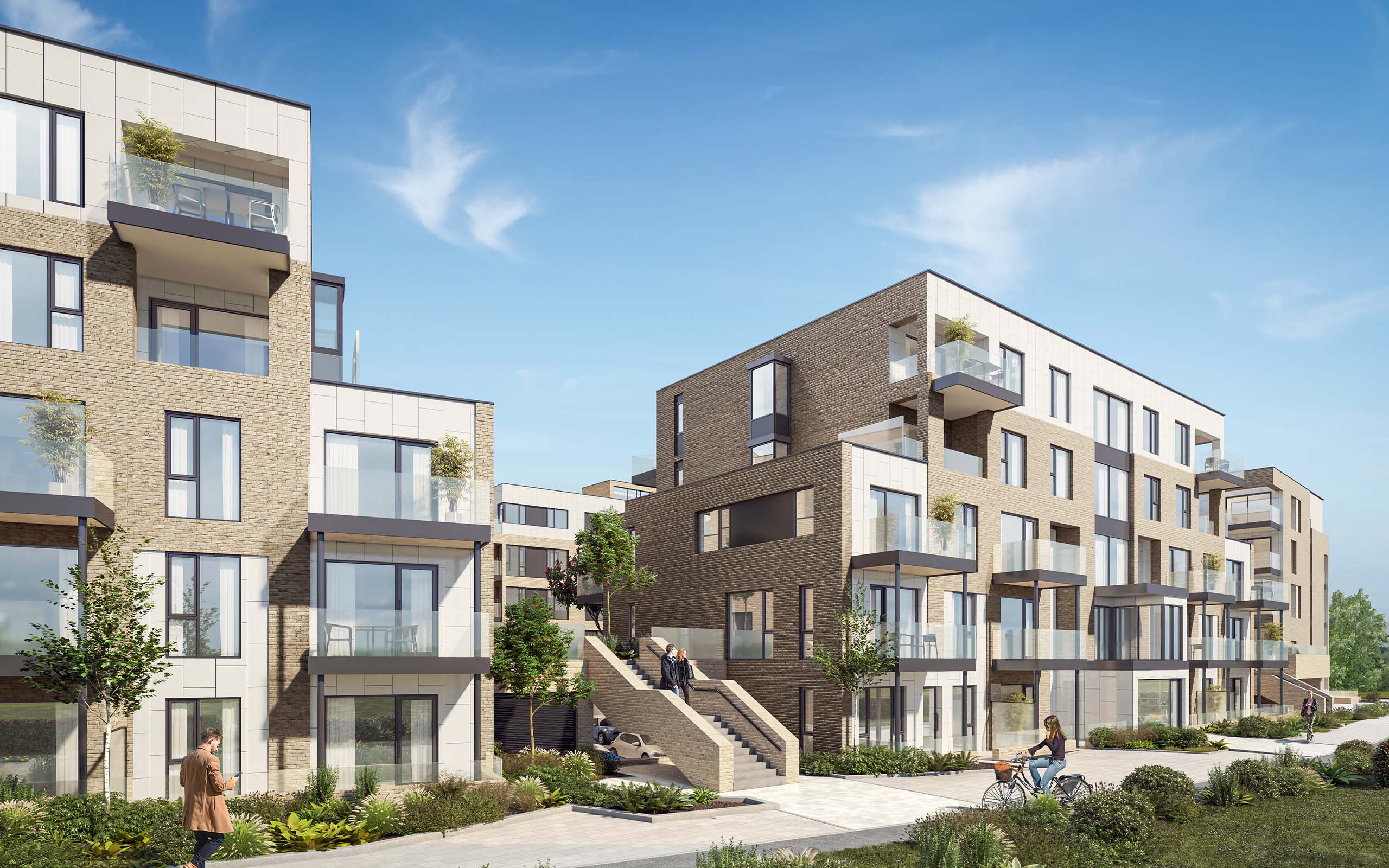 Architectural CGI of proposed Carriglea Residential Apartment Development on Naas Road, Dublin 22.