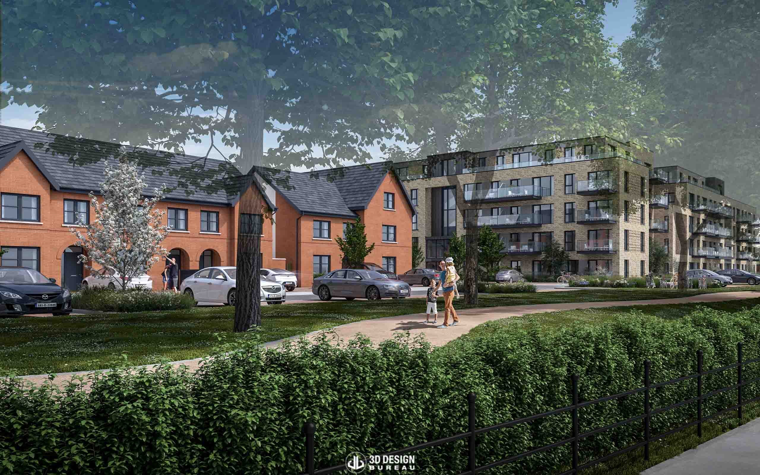 Architectural CGI of the proposed development in Hazelhatch_B