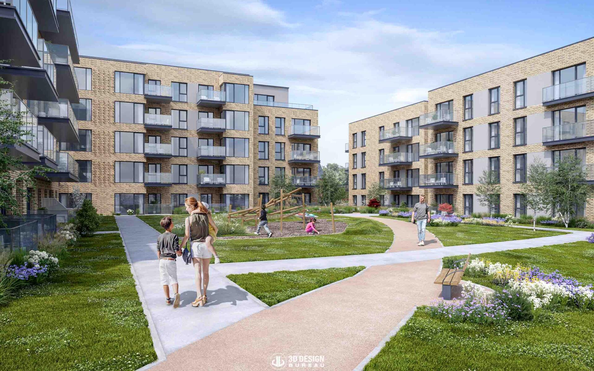 Computer-generated imagery of the underway development in Celbridge