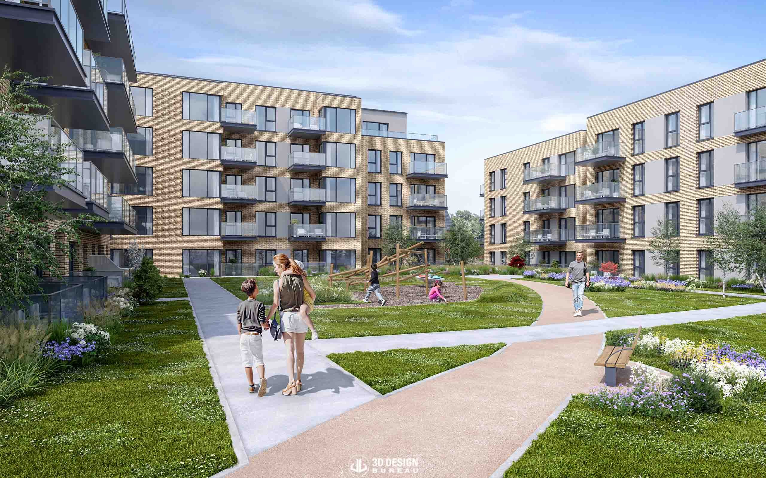 Architectural CGI of the proposed development in Hazelhatch_B