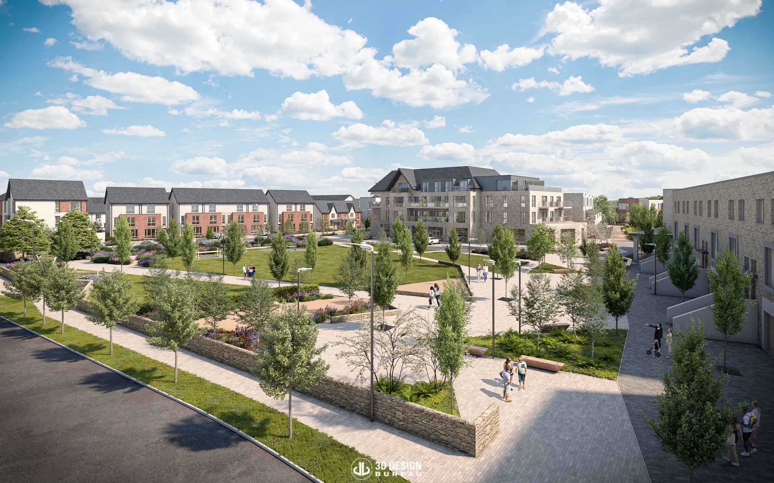 Architectural CGI of planned Strategic Housing Development in Kilternan, Dublin.