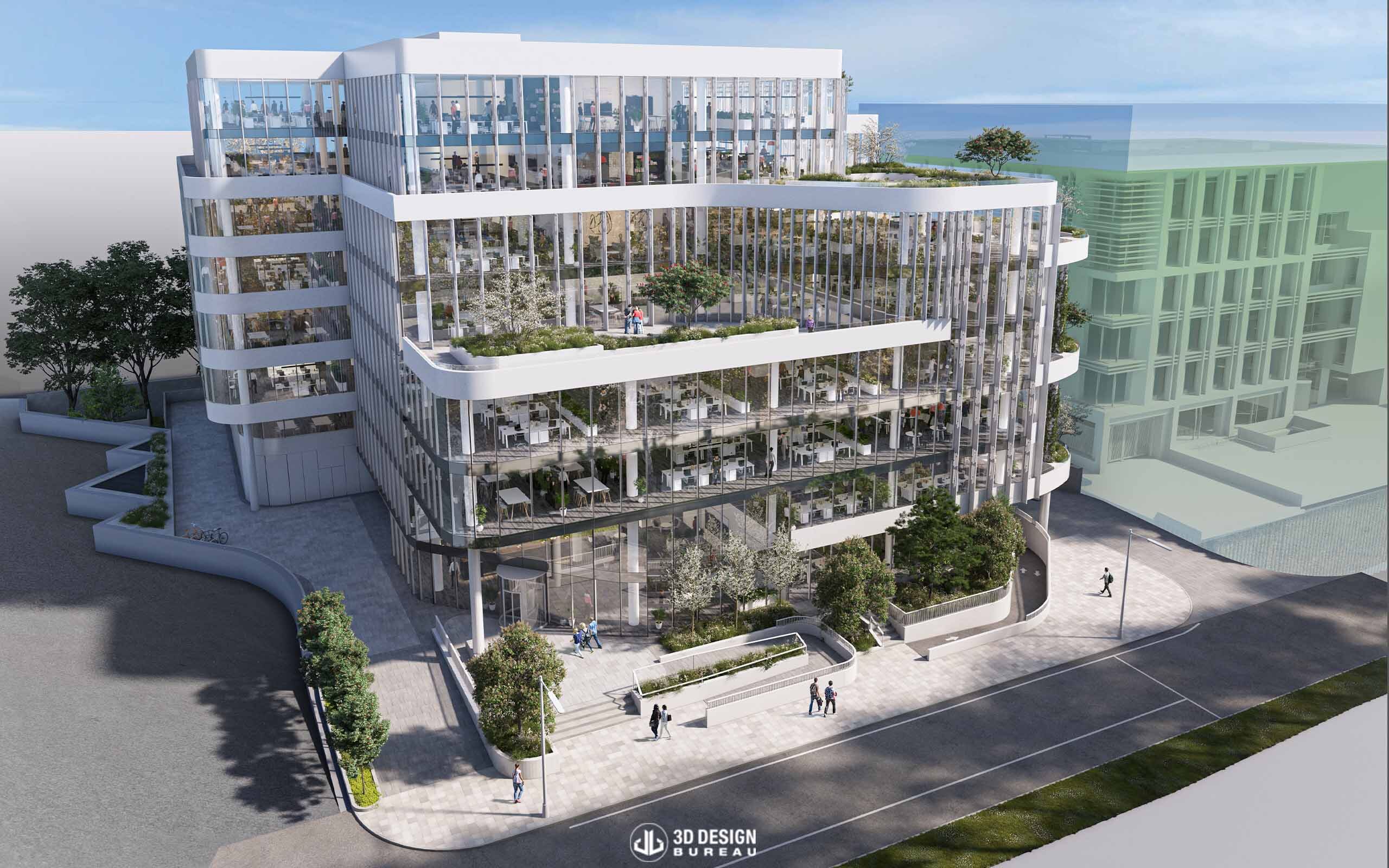 Architectural CGI of Office Development at Ballsbridge Park