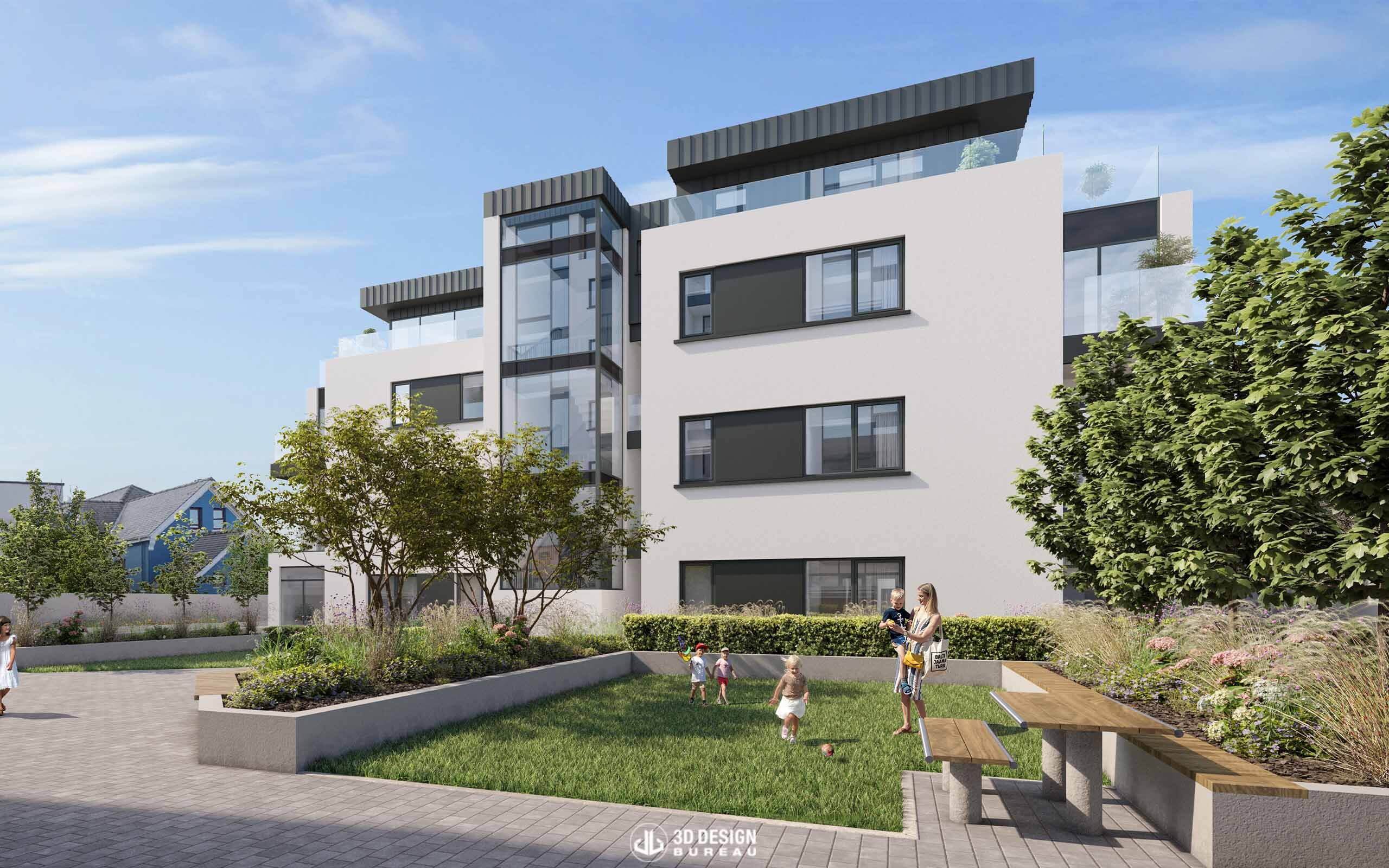 Architectural CGI of Salthill Residential Development, Galway.