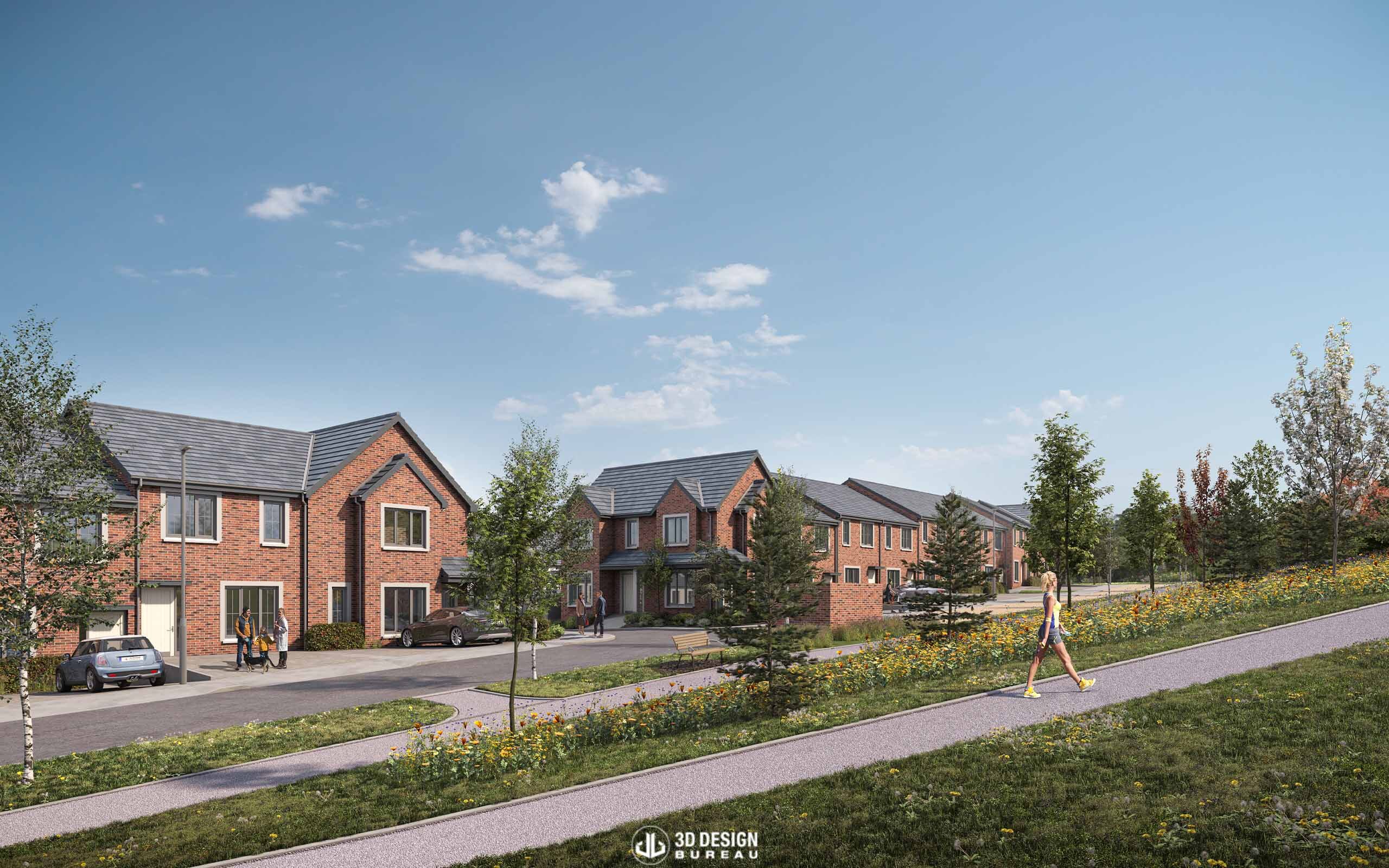 Architectural computer generated images of the proposed development in Rathcoole