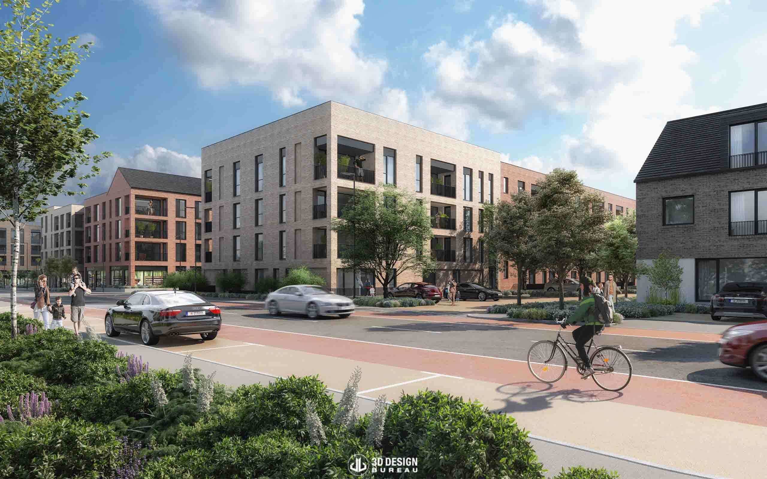 Architectural CGI of proposed Priorsland SHD in Carrickmines, Dublin 18.