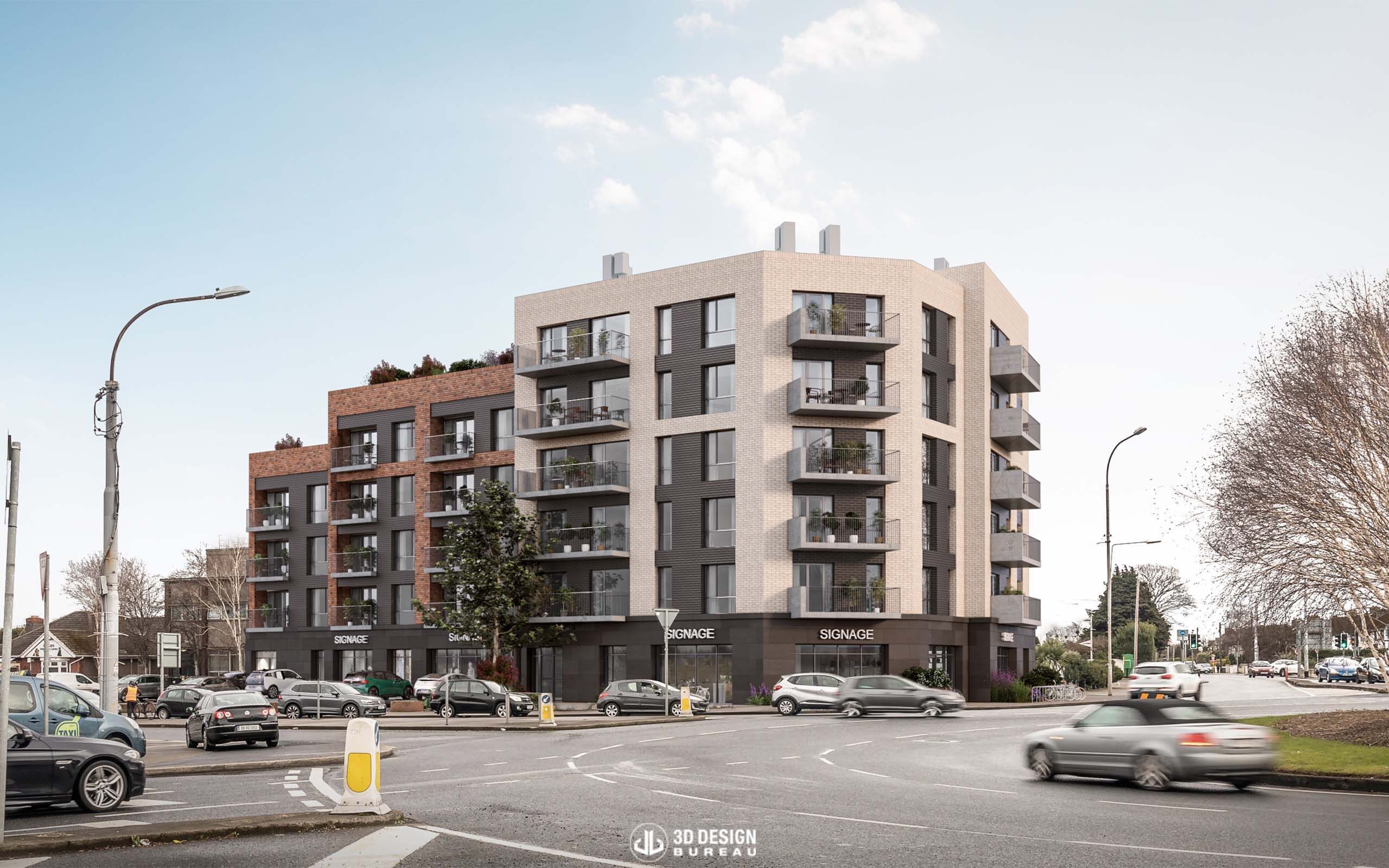 Architectural CGI of Walkinstown mixed use development.