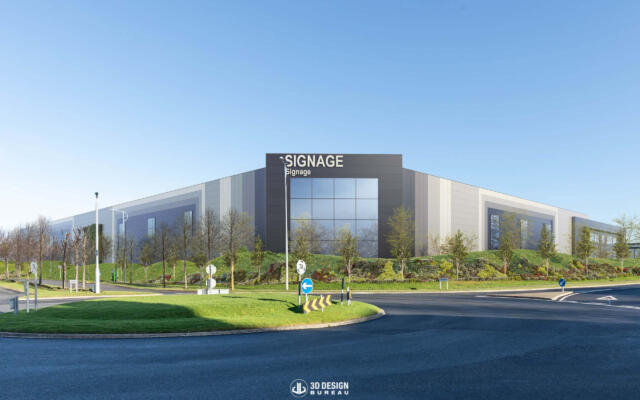 Architectural CGI of Approved Warehouse Industrail Development Magna City West Dublin