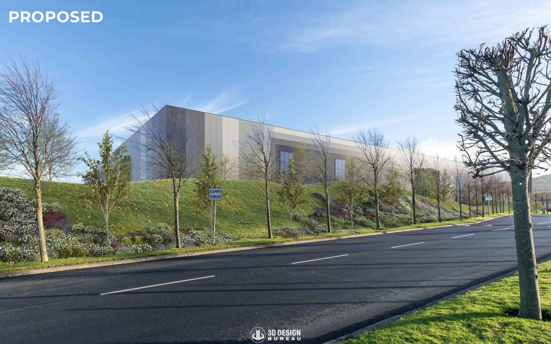 Verified View Montage of Approved Warehouse Industrial Development Magna Business Park, City West, Dublin (proposed)