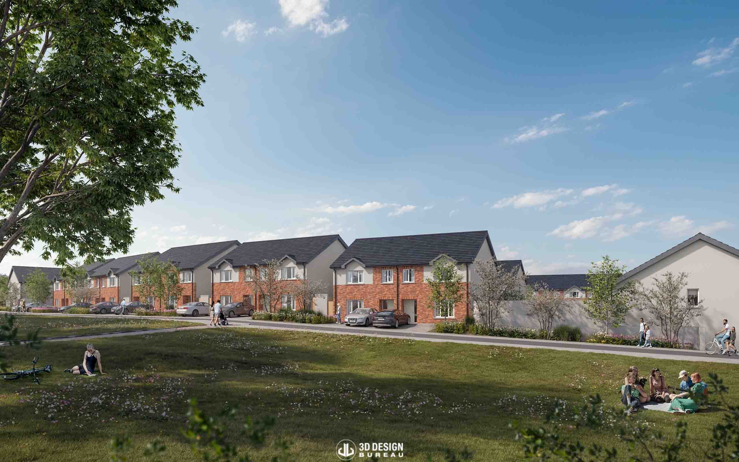 Computer generated imagery of the proposed housing development in Rathnew, Co.Wicklow