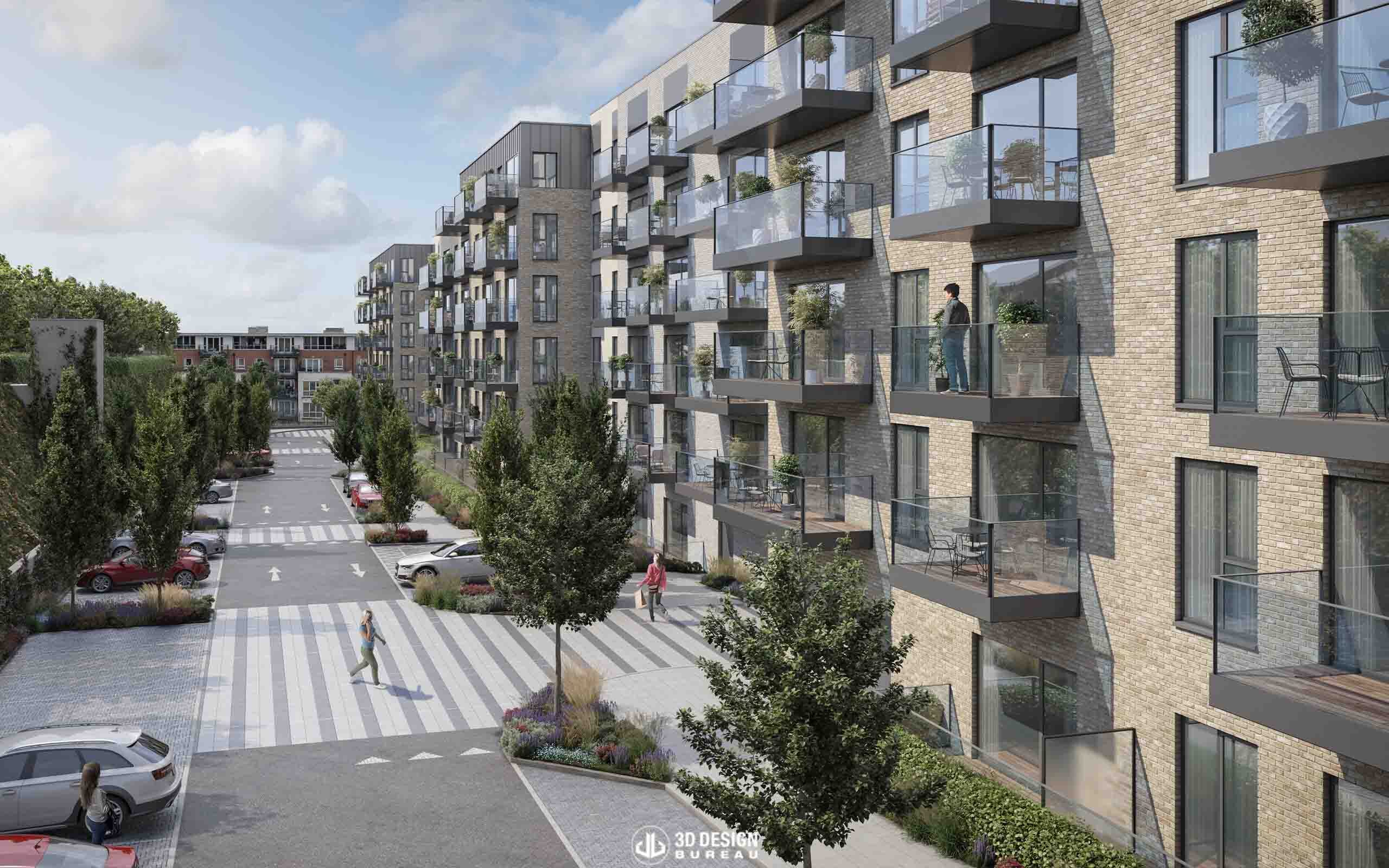 Computer generated imagery of the proposed development in Glasnevin