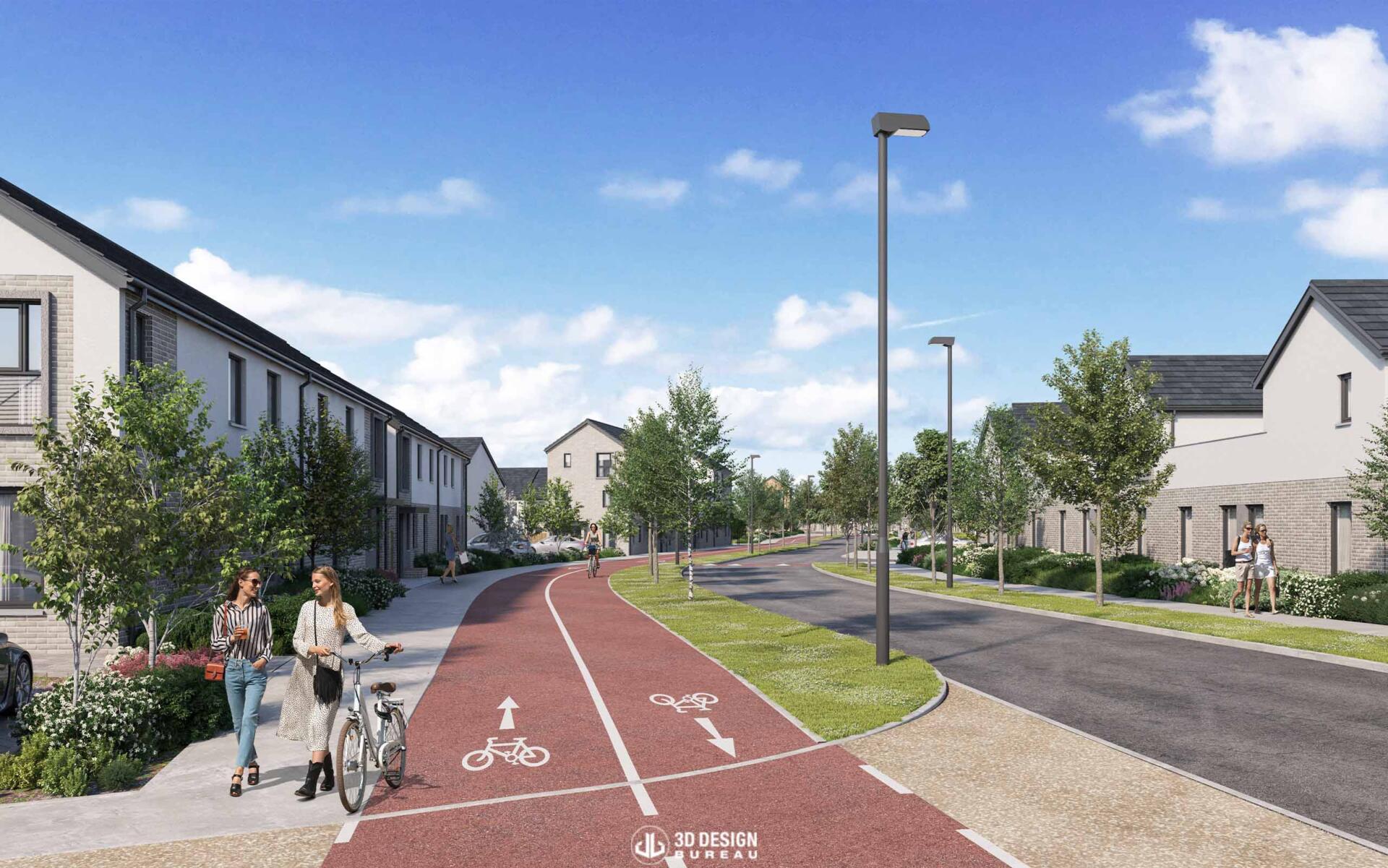 Computer generated imagery of the proposed development Hollystown in Dublin 15