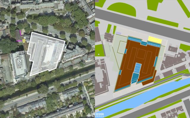 Image from daylight and sunlight assessment which shows outline of the proposed development in Dublin