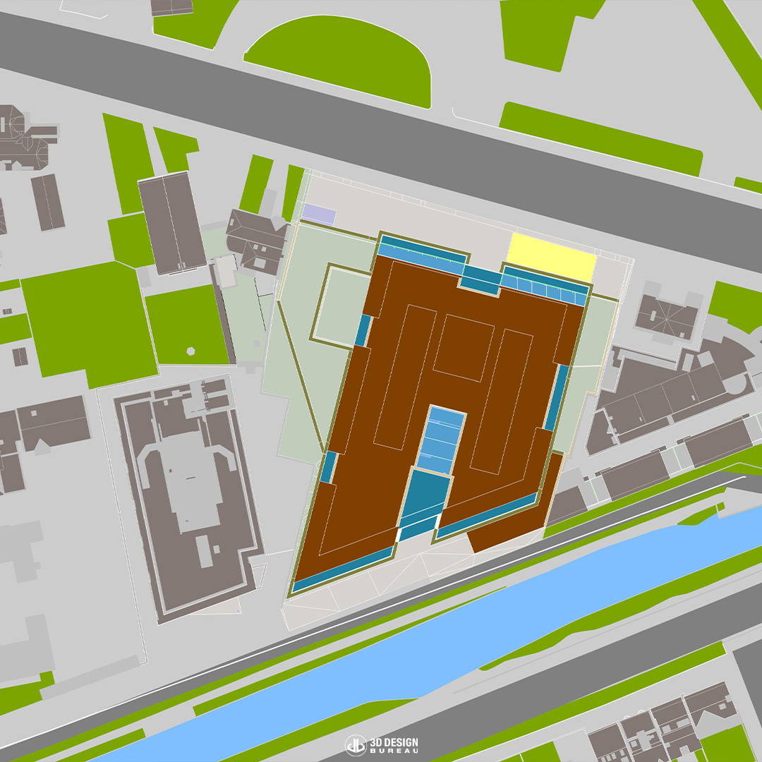 Image from daylight and sunlight assessment with colour guide of the proposed development in Dublin 2