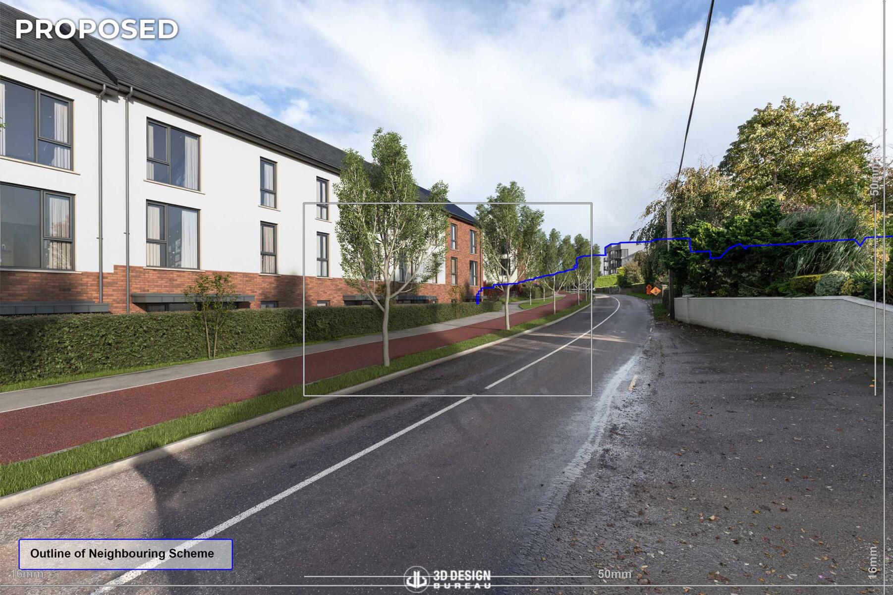 Verified view montage of residential development in Bishopstown for visual impact assessment (proposed)