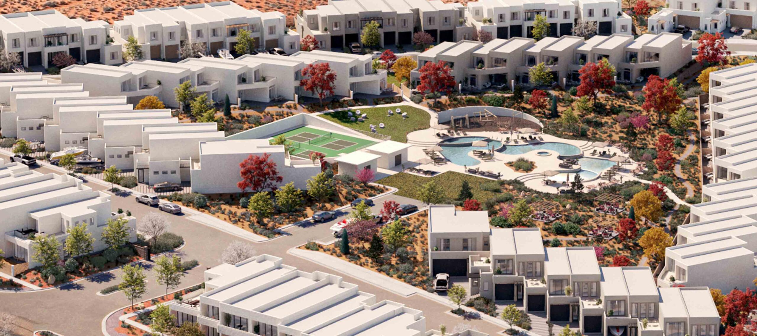 Apartment building with garden