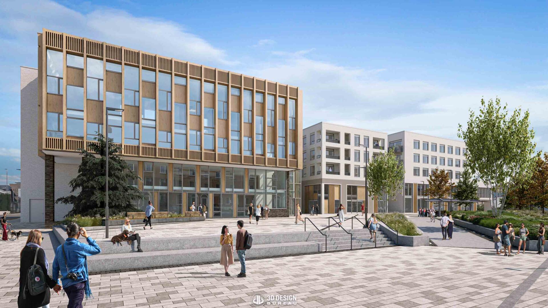 Architectural CGI of Proposed SHD on Emmet Road, Inchicore.