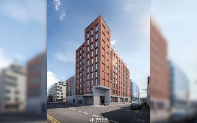 Presentation photomontage of the approved hotel development in Cork