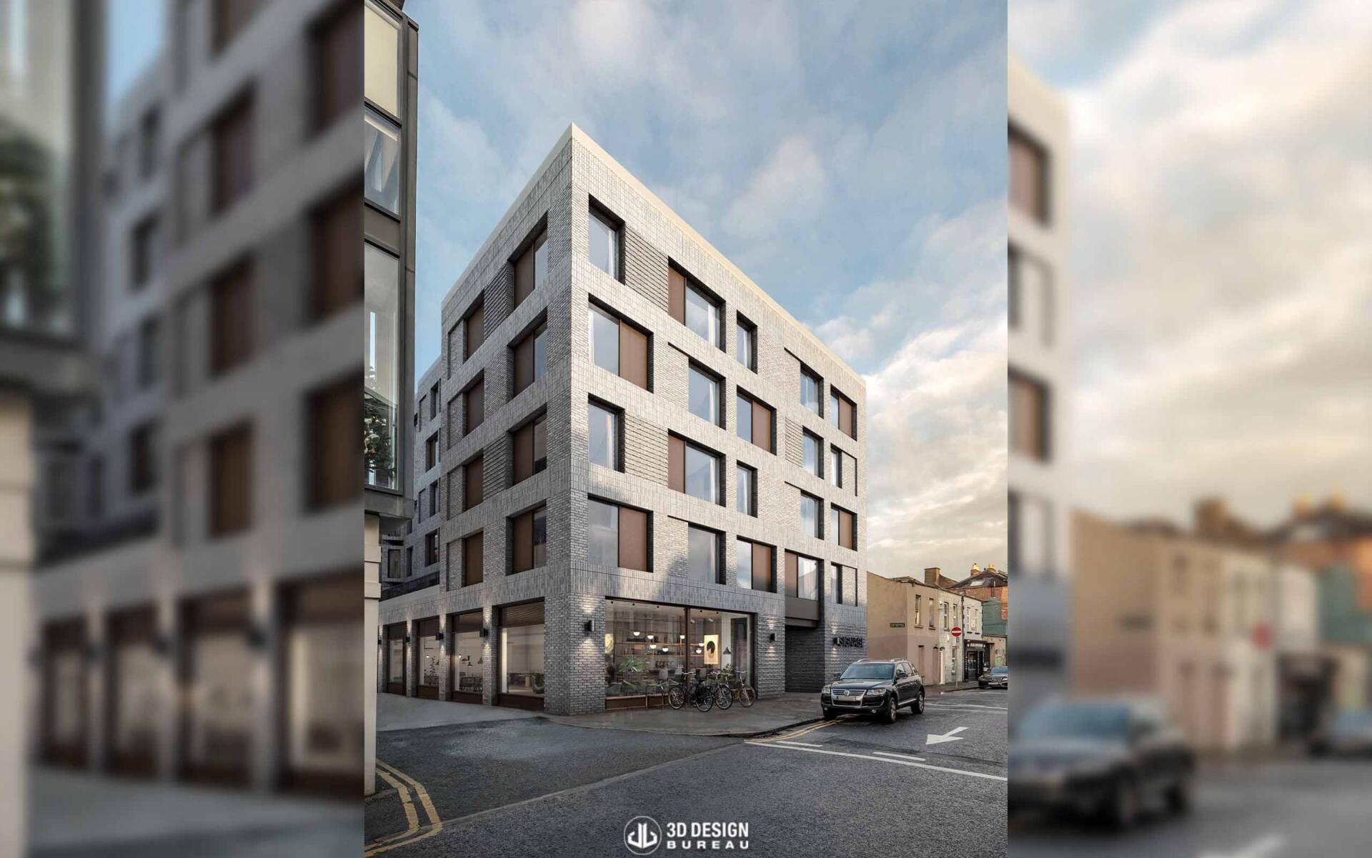 Computer generated imagery of the hotel development in Dublin