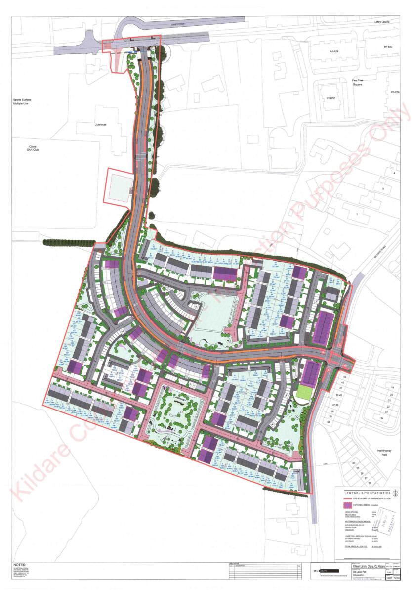 layout plan of the development in Clane