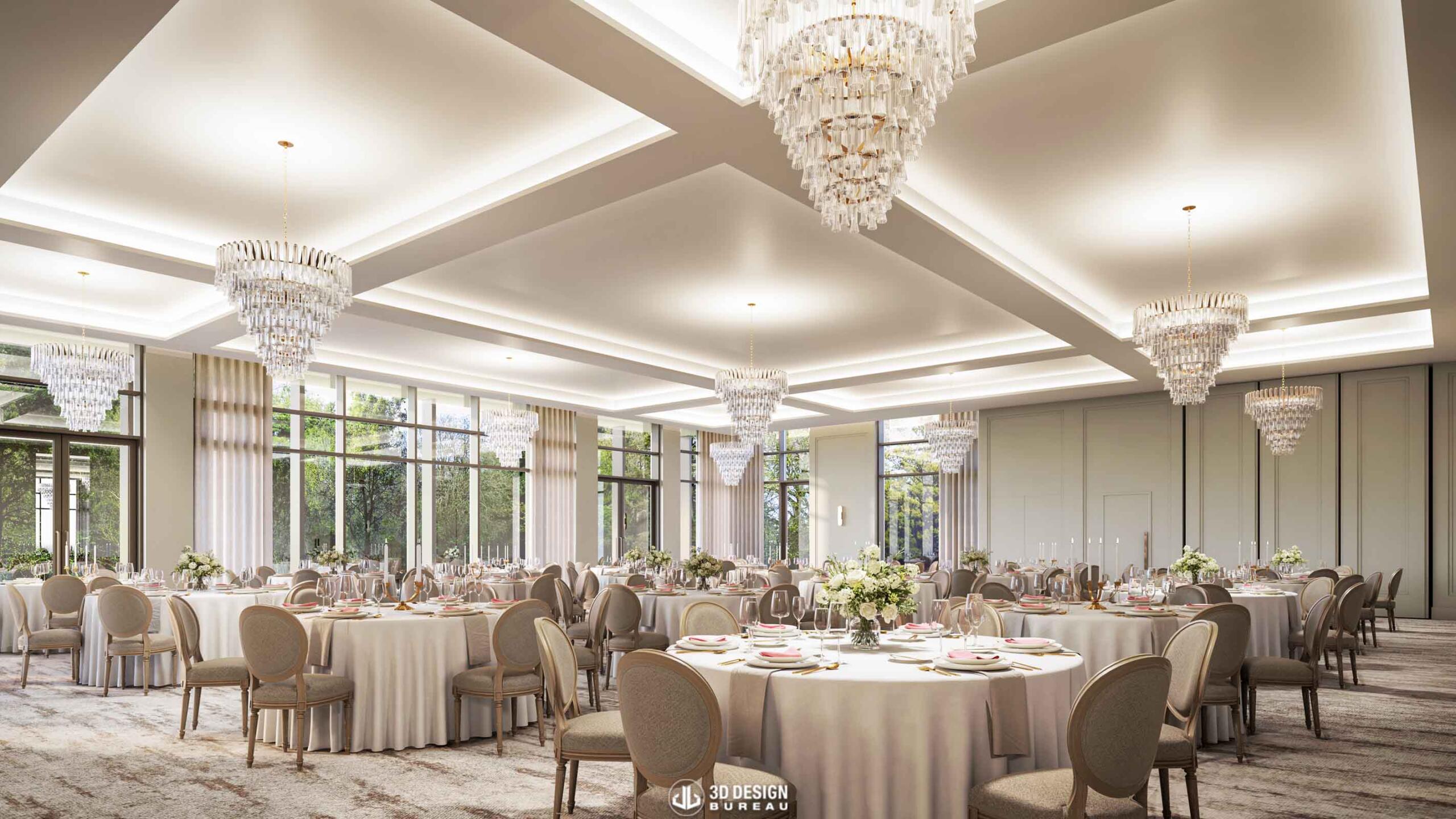 Interior computer generated imagery of the Hotel in Westport