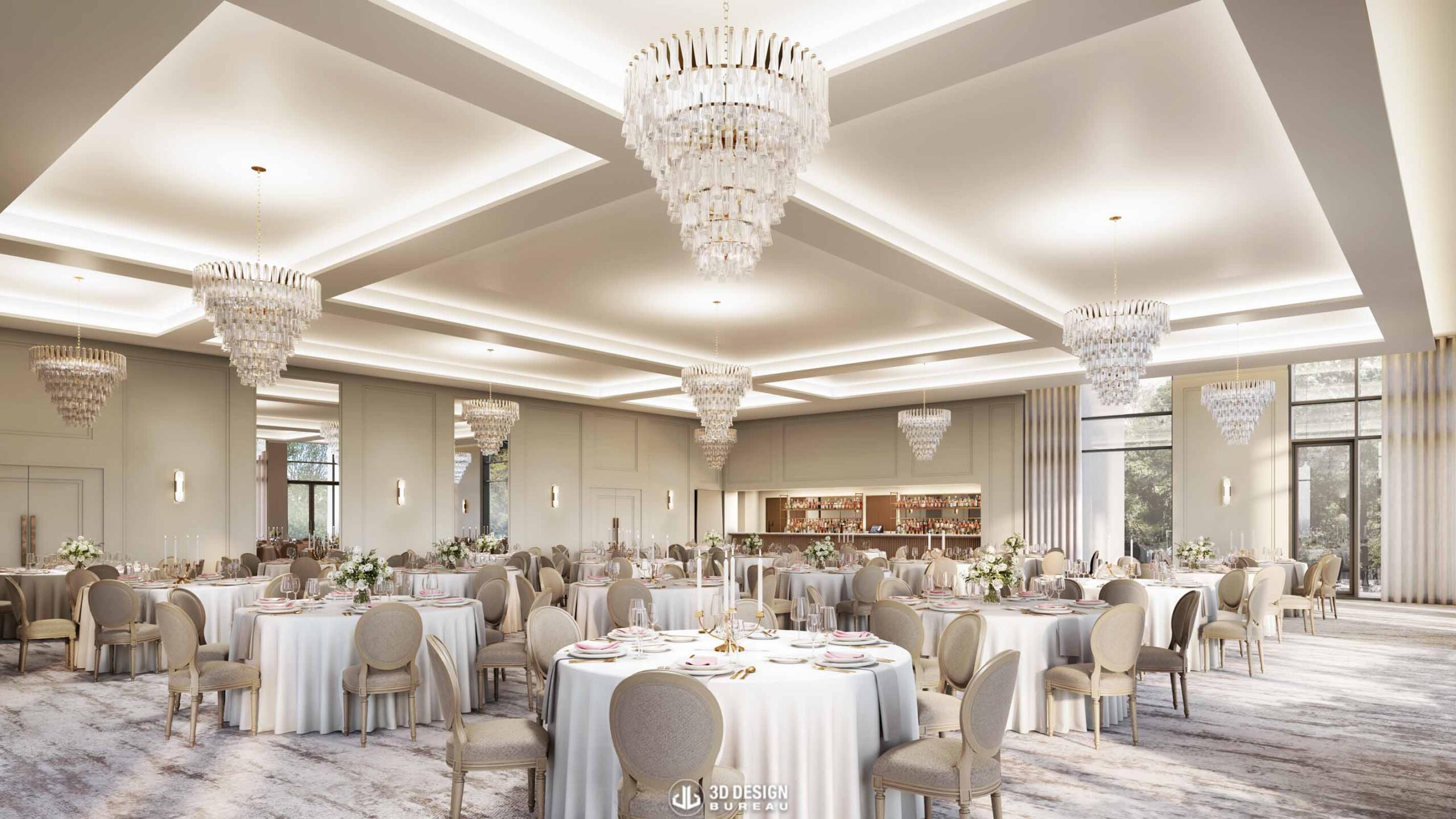 Interior computer generated imagery of the Hotel in Westport