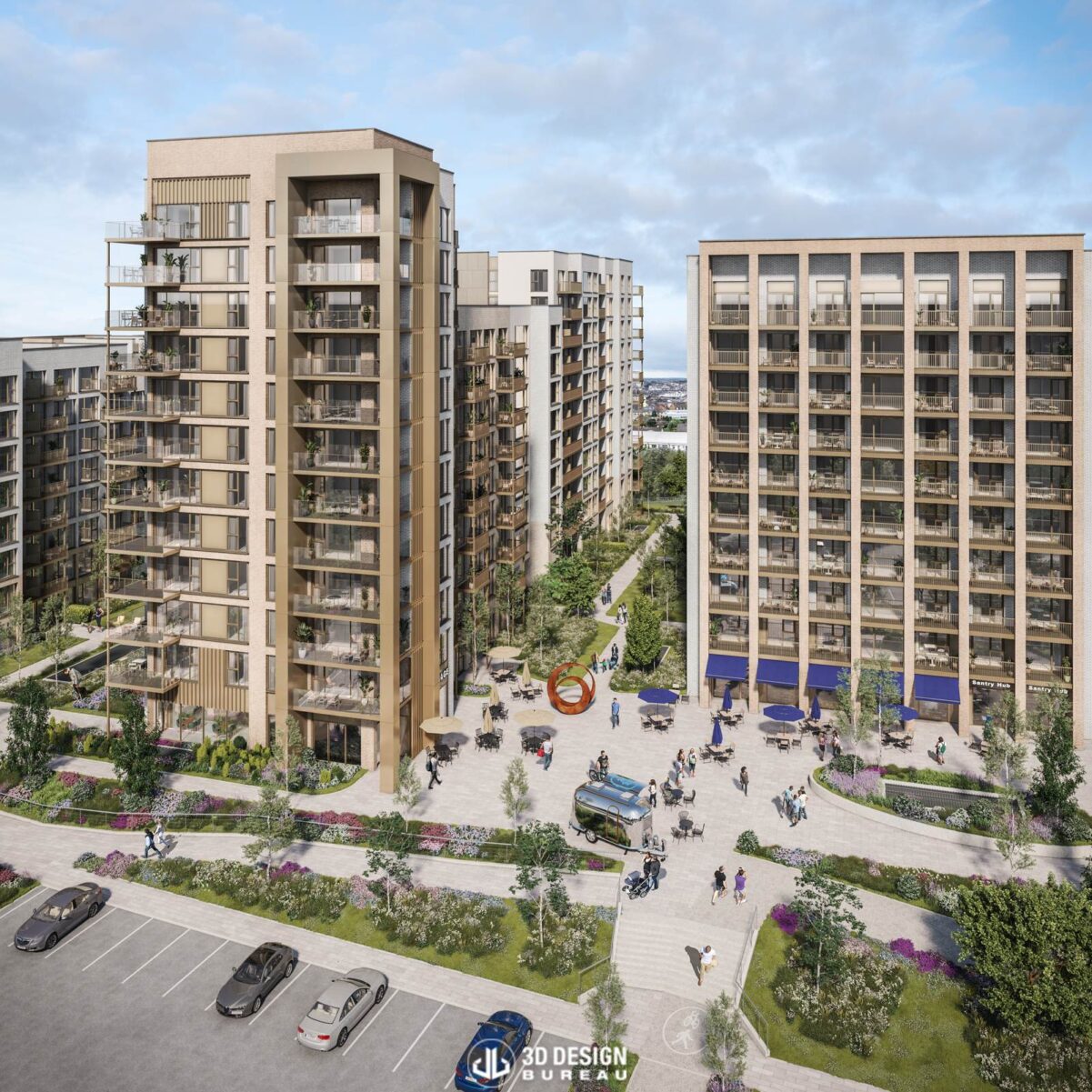 Architectural CGI of the approved Omni Plaza apartment development in Santry, Dublin 9