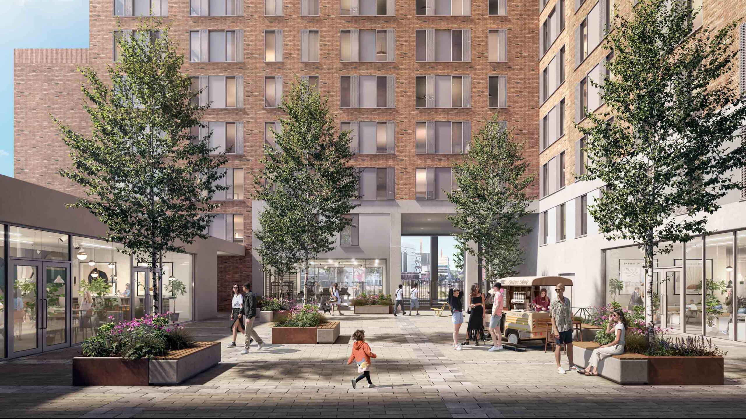 Architectural computer generated imagery of the development in the United Kingdom