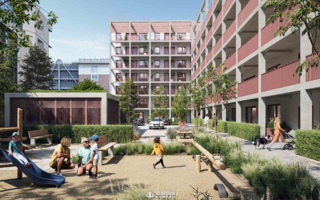 Architectural computer generated imagery of the approved residential development in Dublin