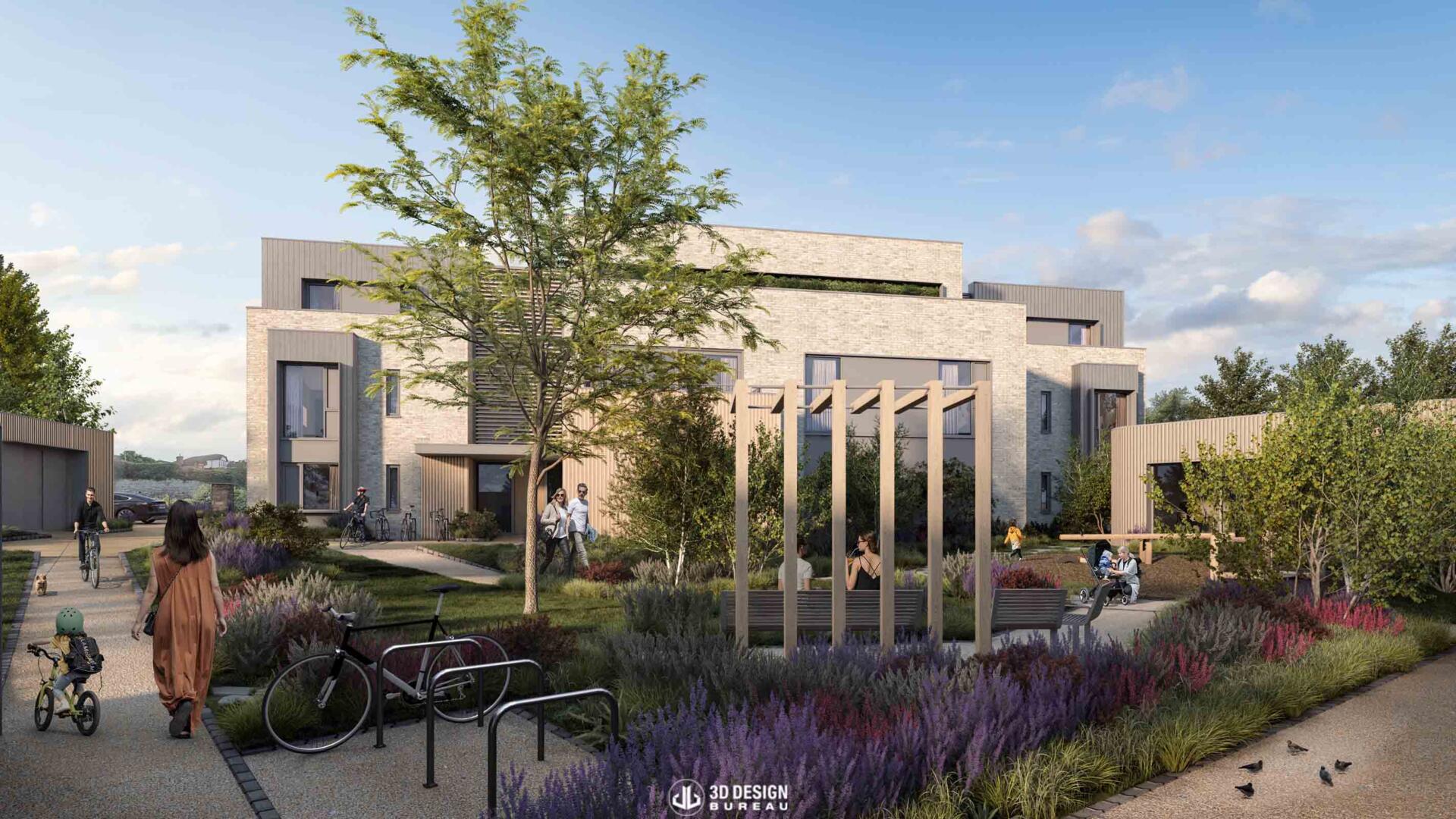 Computer generated imagery of the barn residential development in Dalkey