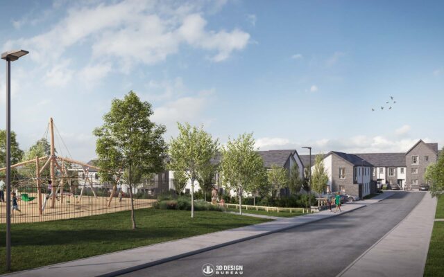 Architectural CGI of Glenveagh's Phase 4 residential development at Corballis East, Donabate, Co. Dublin