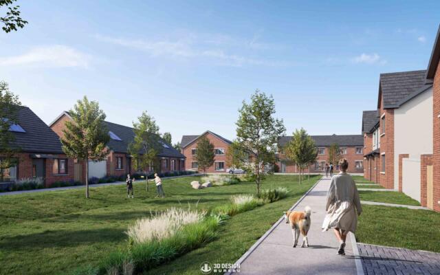 Architectural computer generated imagery of the residential development in Kilcock