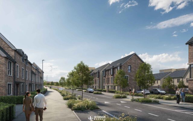 Architectural CGI of the revised Dunshaughlin East residential development in Co. Meath