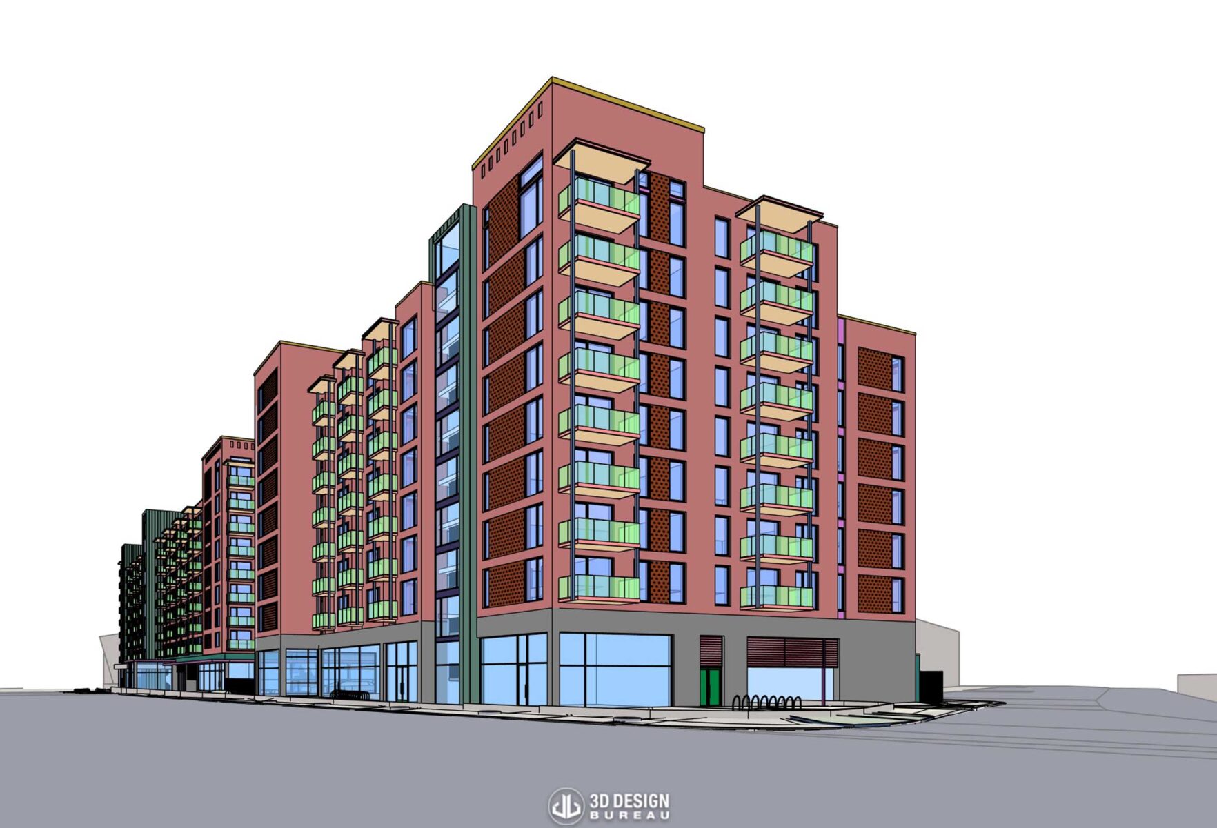 3D model of the apartment development in Malahide, Dublin