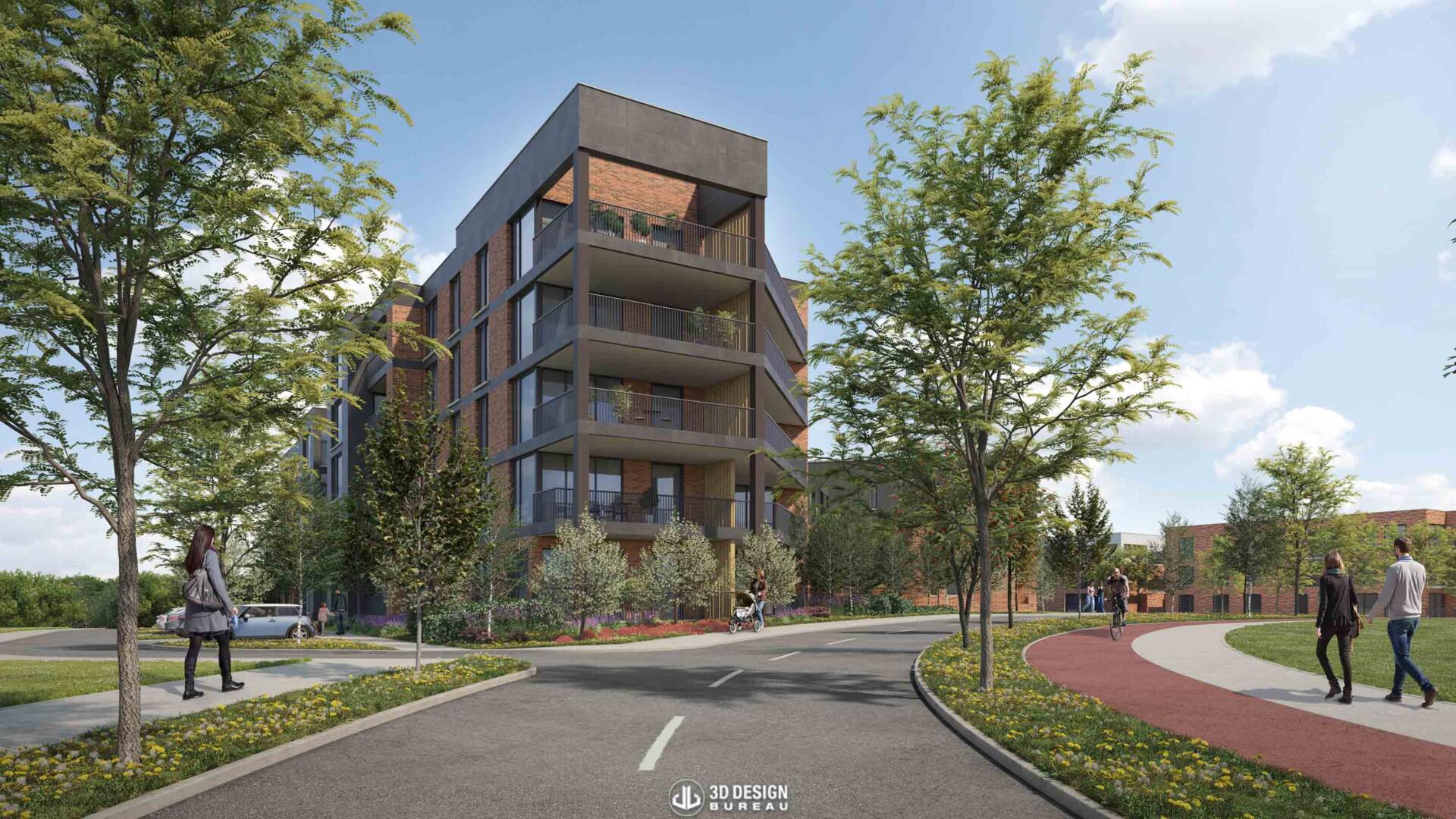 Architectural computer generated imagery of the proposed development in Athlone