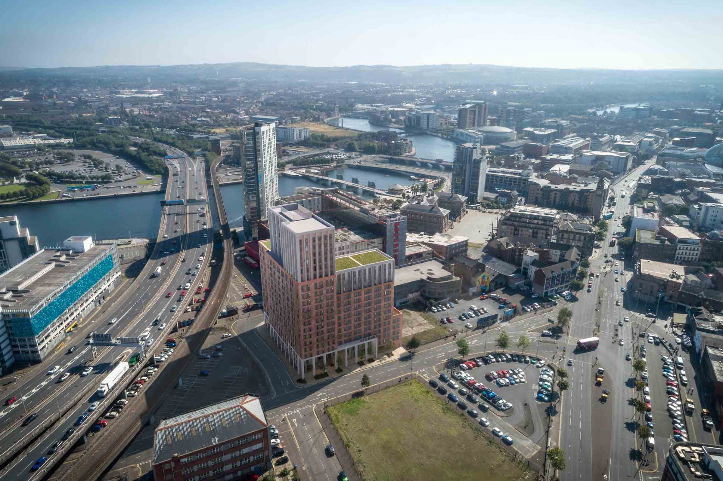 Architectural computer generated imagery of the development in the United Kingdom