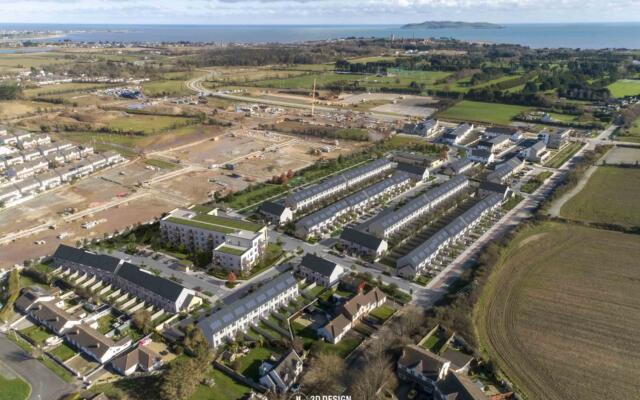 Proposed state aerial photomontage of the development in Donabate