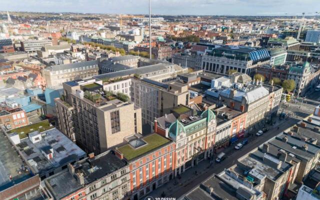 Proposed state aerial photomontage of the approved development Independent house in Dublin, created for a visual impact assessment