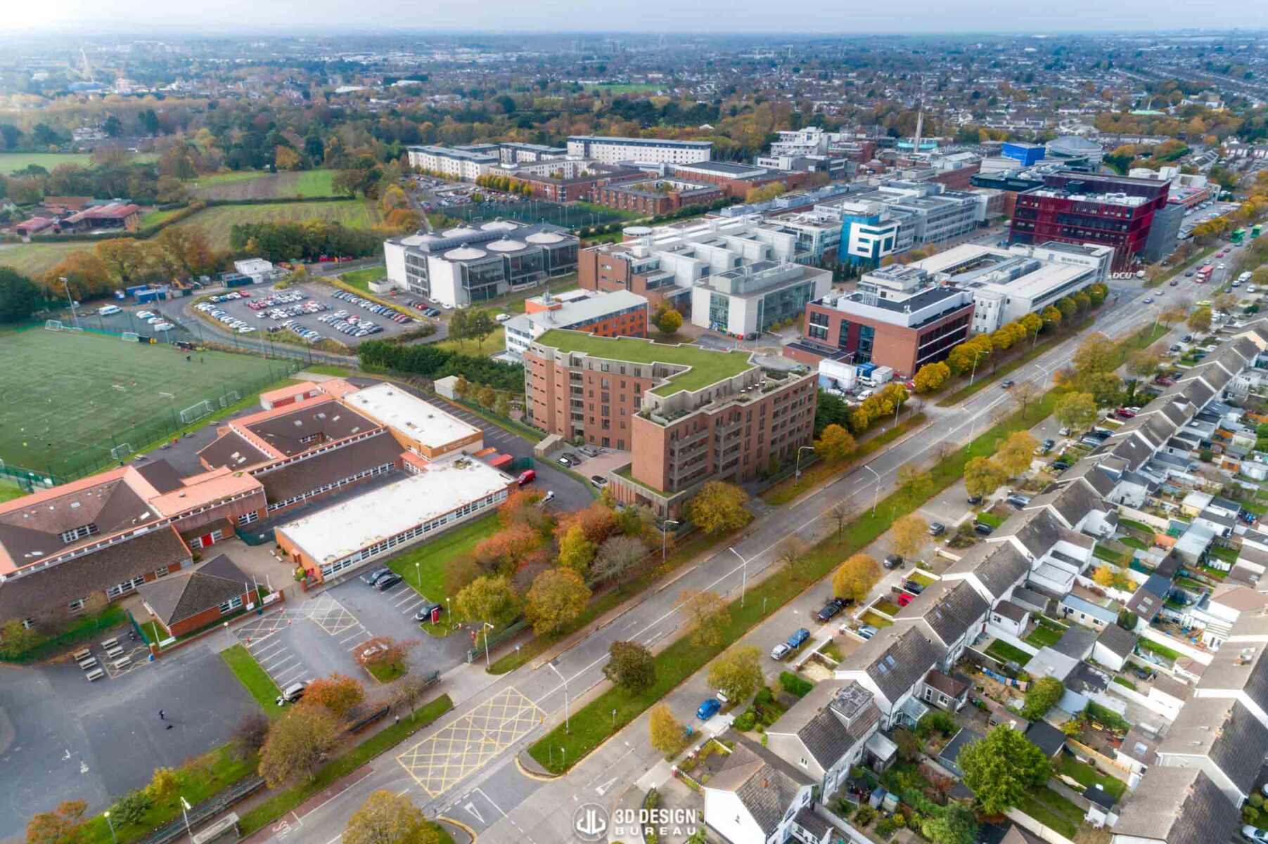 Aerial Verified View Montage of Whitehall Collins Avenue Extension social housing development in Dublin