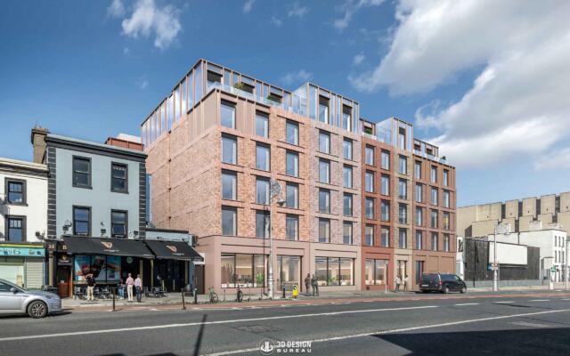 Presentation Photomontage of the mixed-use development in Dublin 8