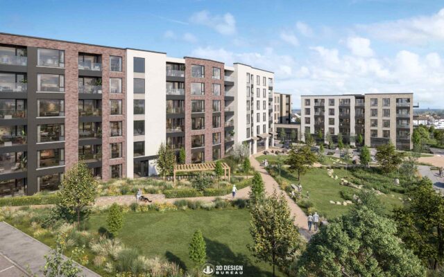 Architectural CGI of the approved assisted living development in Loughlinstown, Dublin 18
